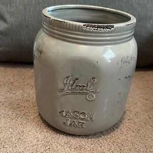 Mason Gray Ceramic Jar